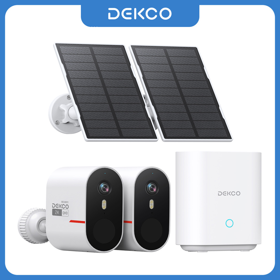 Home Security Outdoor Cameras - Dekco 3MP WiFi Solar Camera System