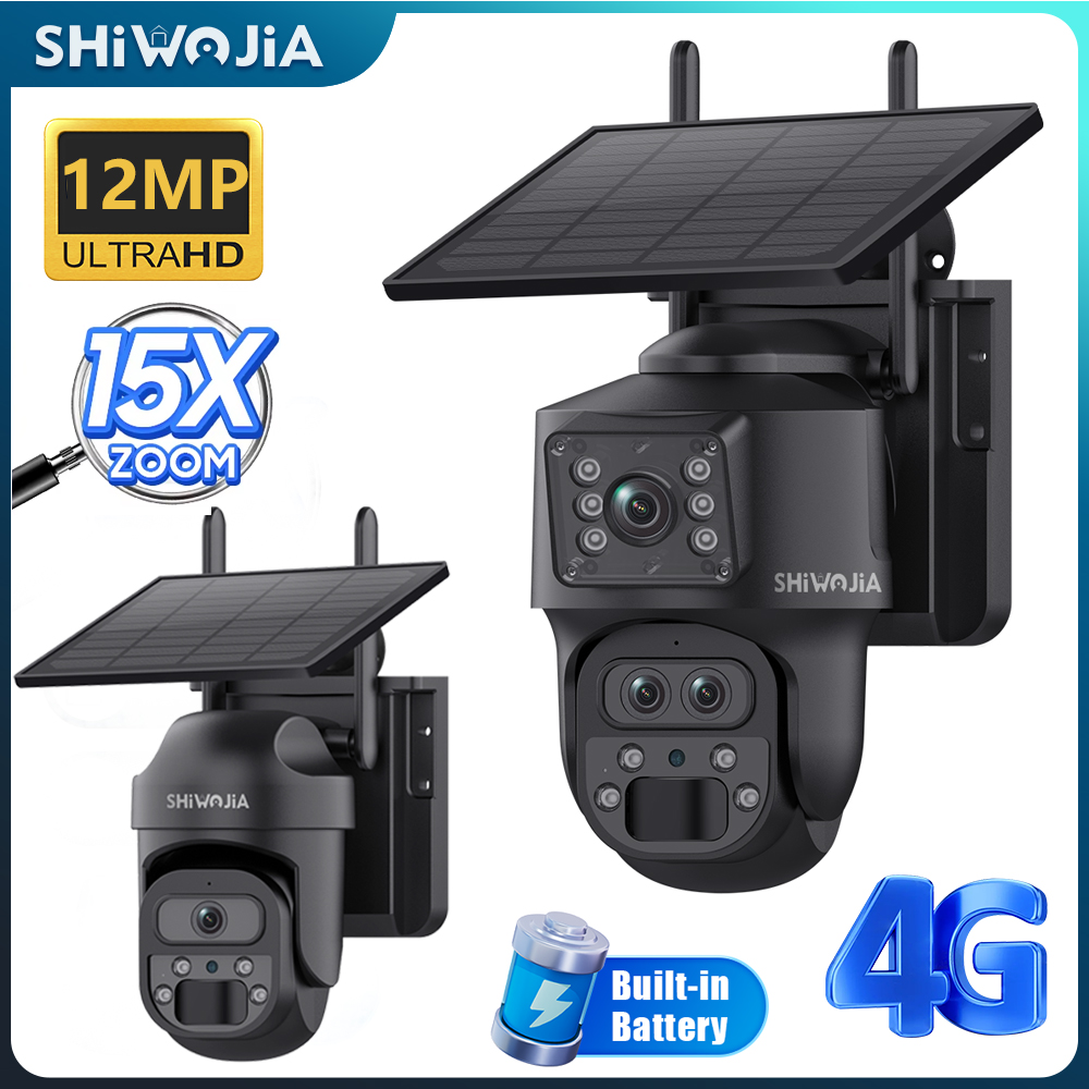 Home Security Outdoor Cameras - SHIWOJIA 15X ZOOM Solar Camera 4G