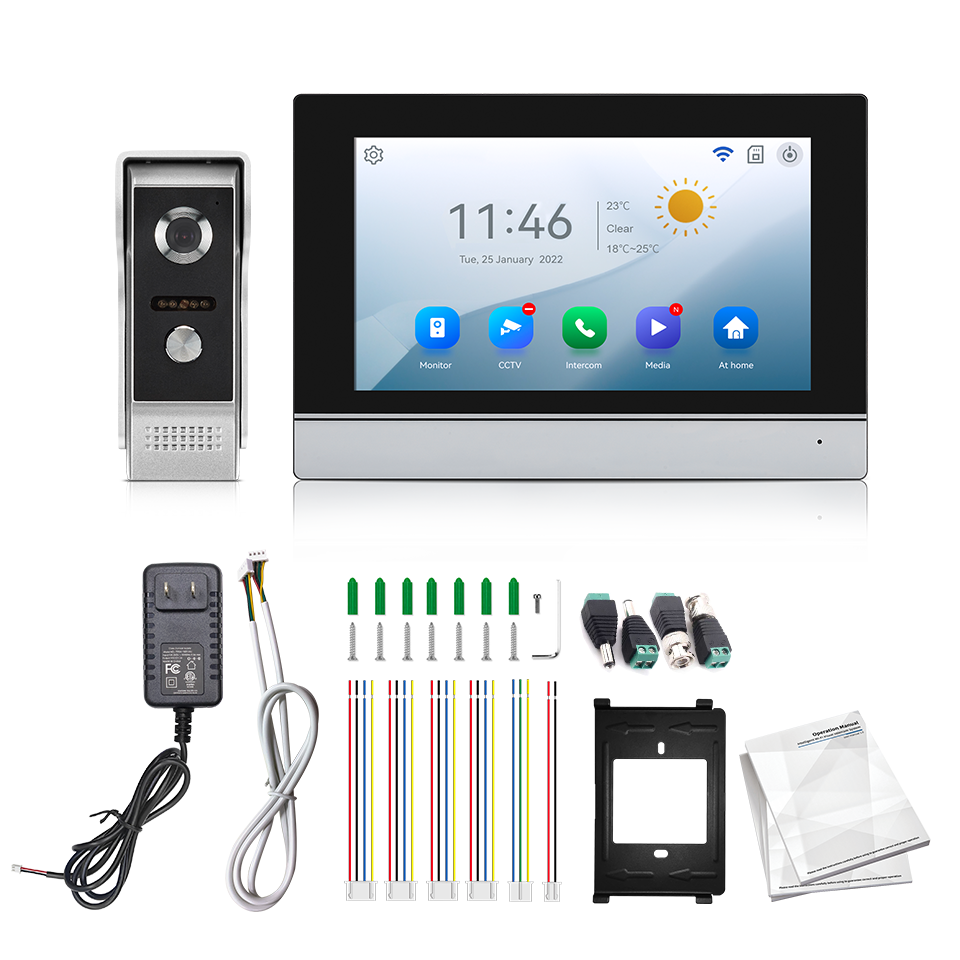 Home Security For Apartments - 7Inch IPS Screen 2MP Tuya Remote