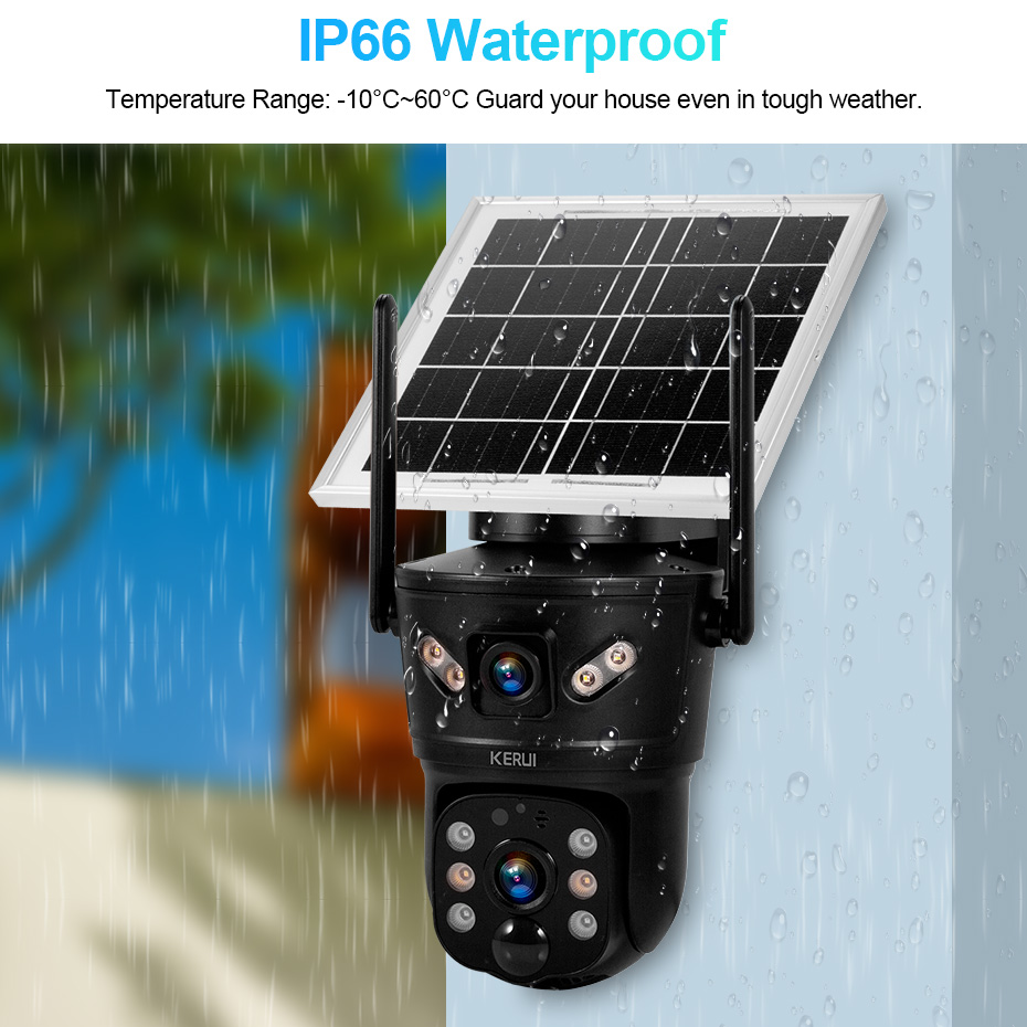 Home Security Outdoor Cameras - NO WIRES NEEDED! KERUI 6MP Solar