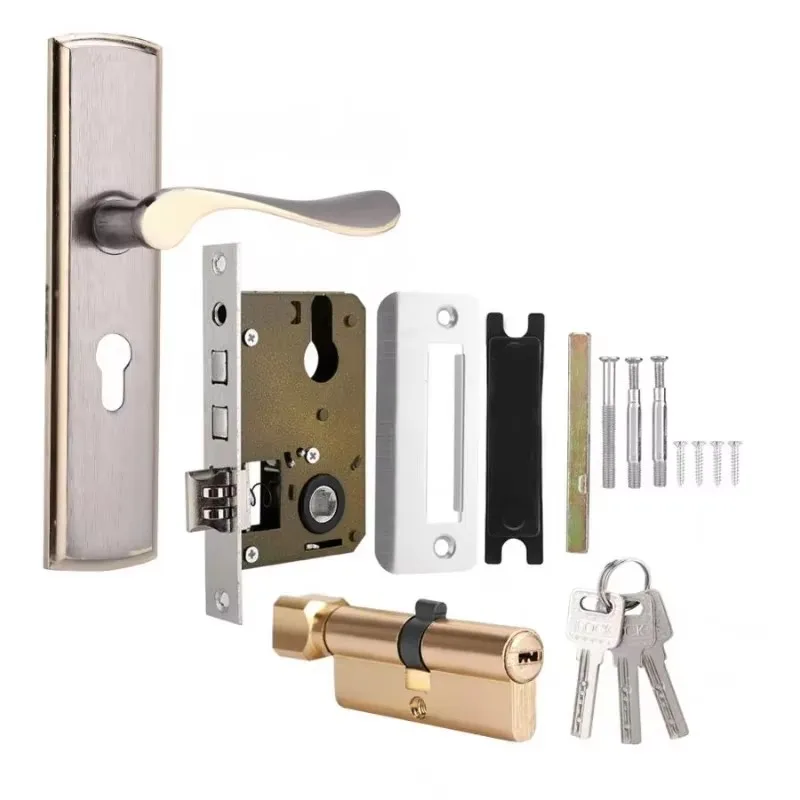 Gold Door Handle Lock Silent H - đánh giá và giá Home Security Guard