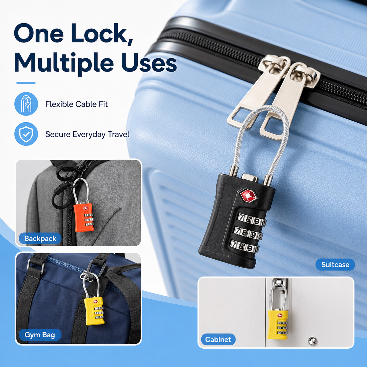 TSA Approved Luggage Lock 3 Di - đánh giá và giá Home Security Locks