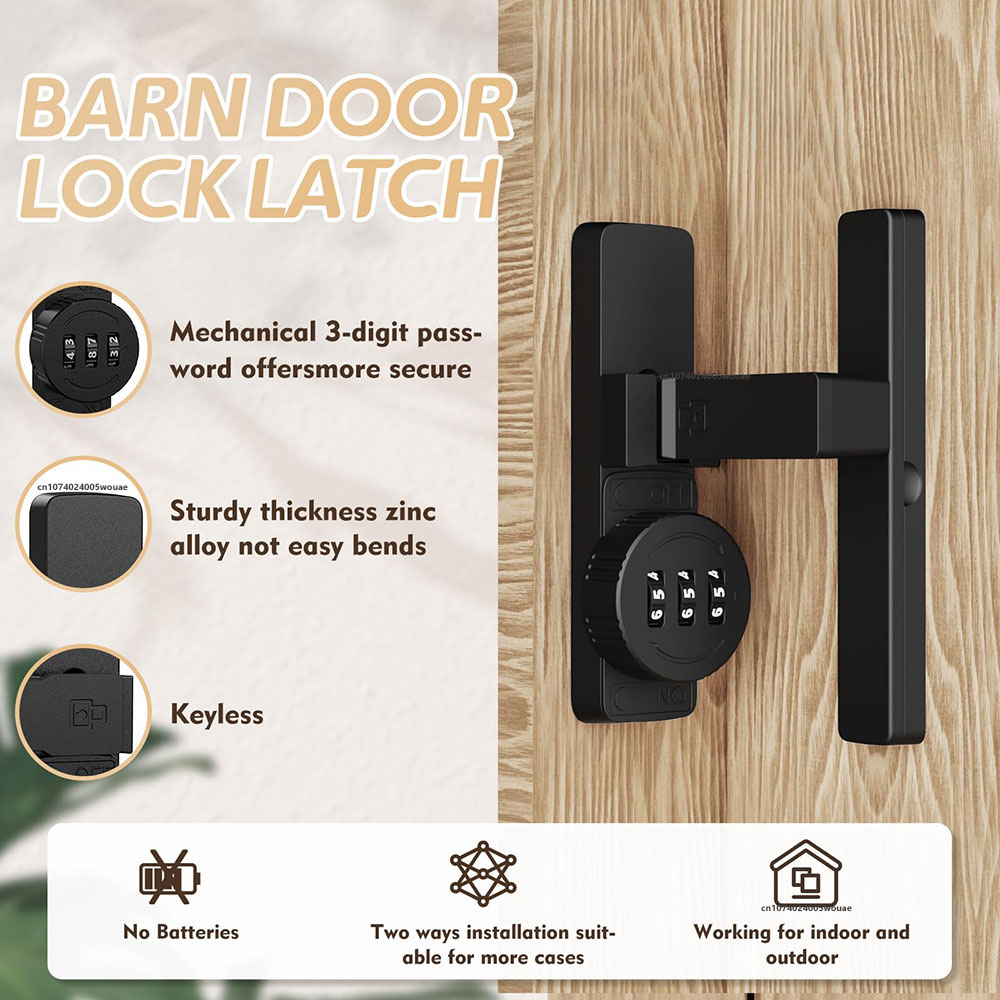 Security Barn Door Lock 3-Digi - đánh giá và giá Home Security Locks