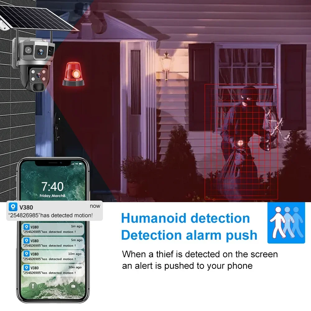 V380 4K 3 Screens 4G Camera So - đánh giá và giá Home Security For Apartments