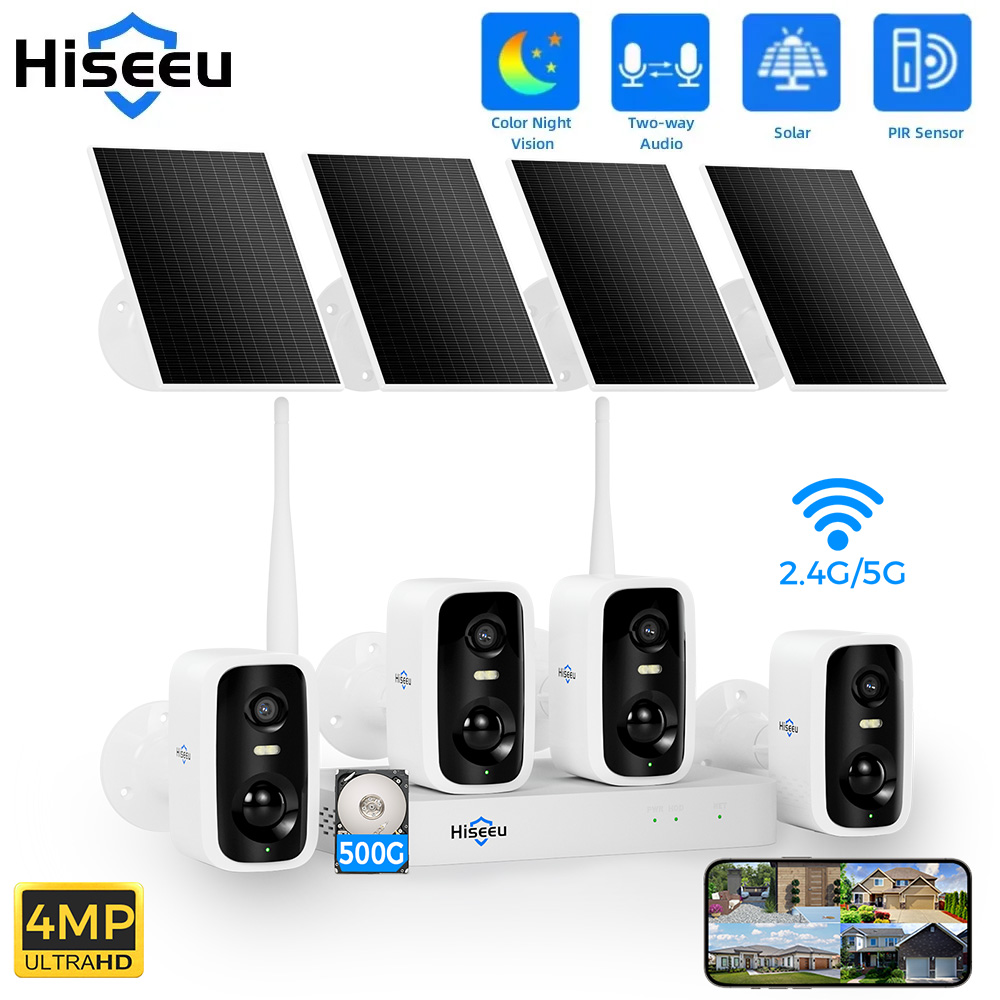 Hiseeu 10CH NVR 4MP WiFi Solar - đánh giá và giá Home Security Panel