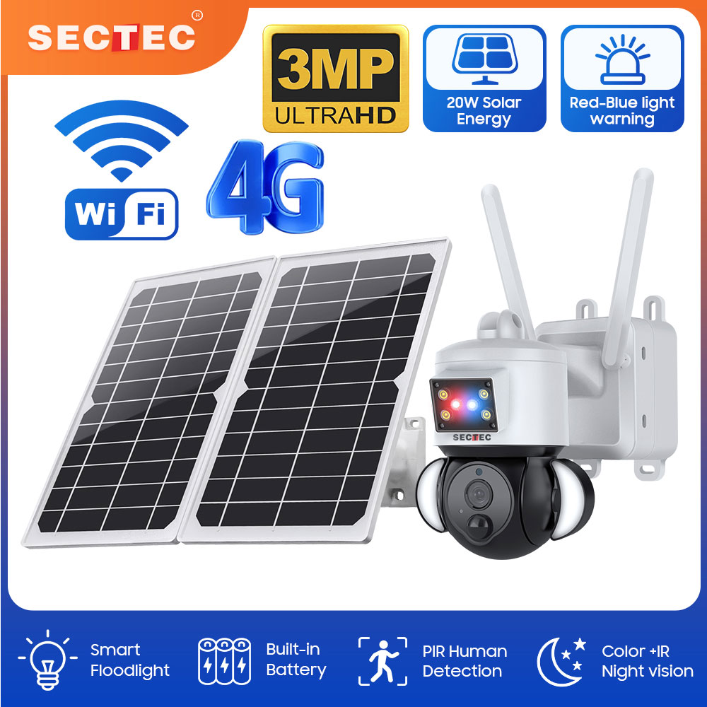 SECTEC 20W Solar Battery Red B - đánh giá và giá Home Security Flood Lights