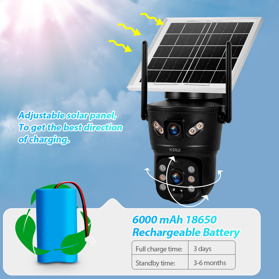 NO WIRES NEEDED! KERUI 6MP Sol - đánh giá và giá Home Security Outdoor Cameras